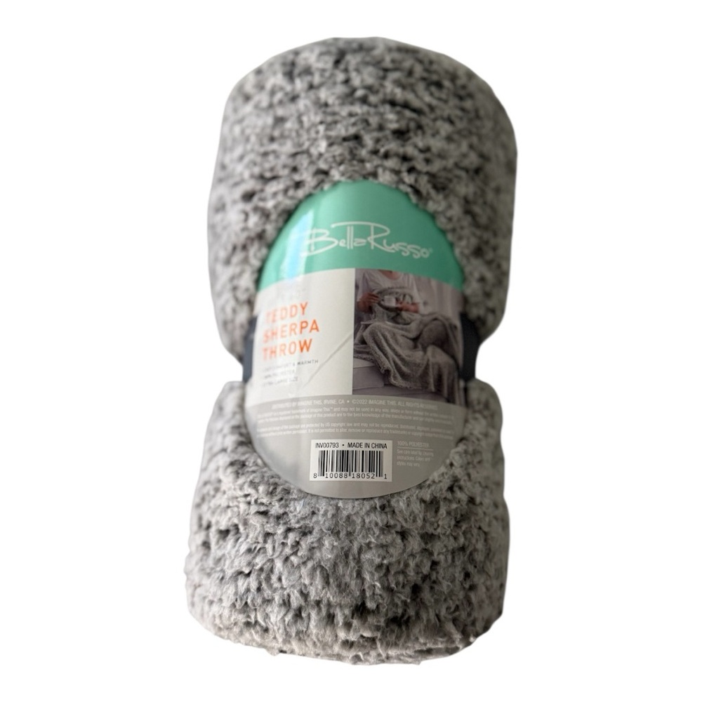 Gray Sherpa Throw Blanket